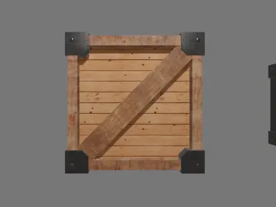 wooden and metal crate 3D model