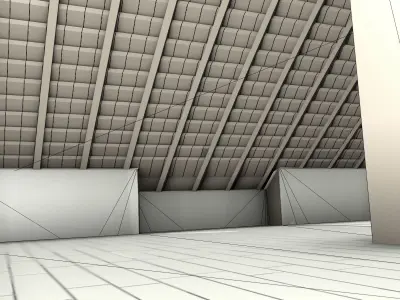 City House -31- Double-House - Roof green - Wall skinyellow Low-poly 3D model