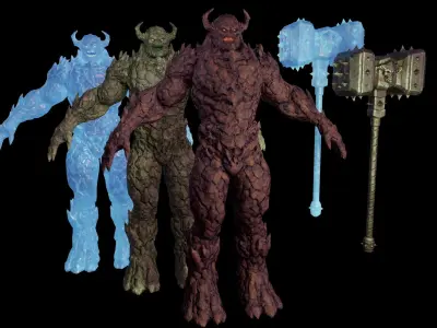 Monster - Game Ready flying in sky Low-poly 3D model