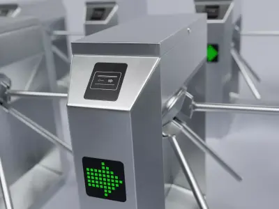 -Rotary Barrier Gate Rigged- 3D model