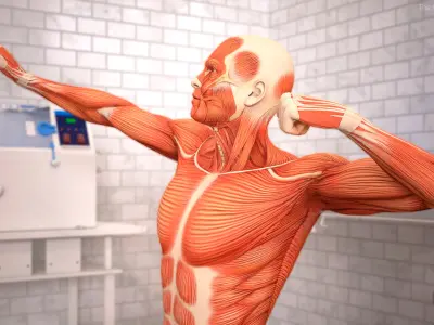  Male Muscular System Anatomy Rigged for Maya 