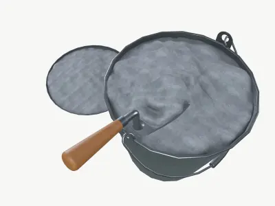 Cement bucket Low-poly 3D model