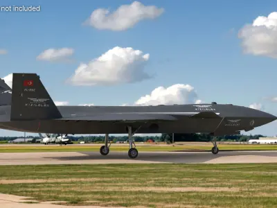  Bayraktar Kizilelma Combat UAV Aircraft Black Rigged for Maya 