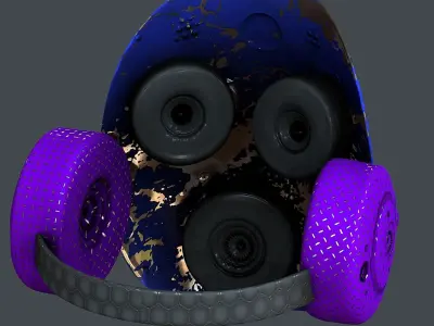 Gas mask helmet 3d model scifi Low-poly Low-poly 3D model 19