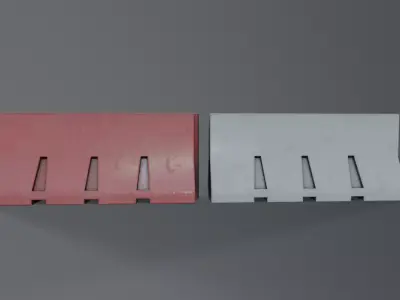 Modular Plastic Traffic Barrier Low-poly 3D model
