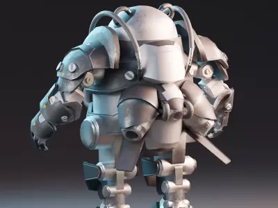Robot Panda Low Poly Low-poly 3D model