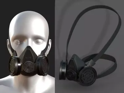 Gas mask respirator scifi military futuristic technology  Low-poly 3D model