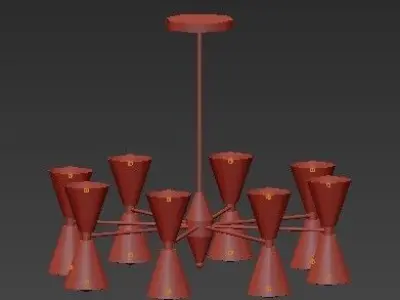 CAIRO CHANDELIER BLACK AND GOLD 3D model purchase