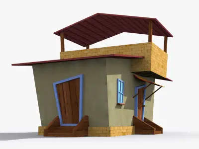 Cartoon House n Low-poly 3D model