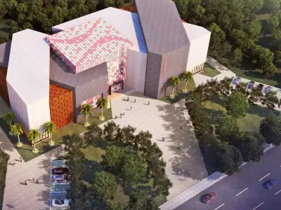 Futuristic Cultural Center with Geometric Massing 3D model