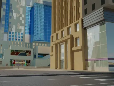 CityBlock01 buildings Low-poly 3D model