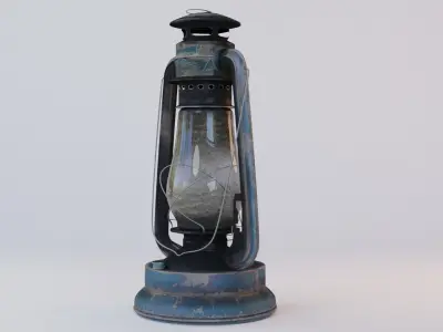 Old oil lamp Low-poly 3D model buy