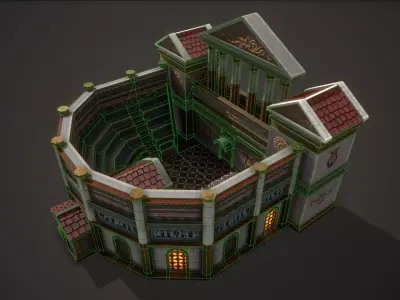 Roman Greek Odeum theatre Low-poly 3D model