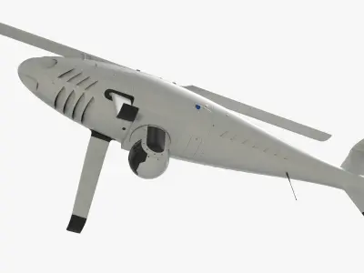  VTOL Drone with Surveillance Module White Rigged for Cinema 4D 