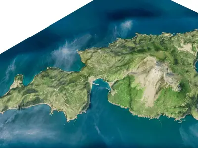 Kuchinoerabu volcanic Island full 3d model terrain 3D model