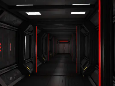 Sci fi spaceship Corridor 3D model buy