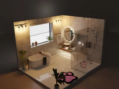 bathroom Low-poly 3D model purchase