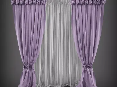 Curtain 3D model 8 curtains 3D model