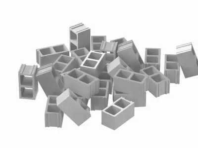 Pile Of Concrete Blocks  3D model