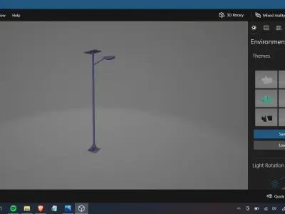 Solar Panel Street Lamp Free low-poly 3D model
