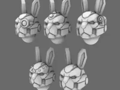 Mecha Furry V10K Bunny Mech Helmets 3D print model