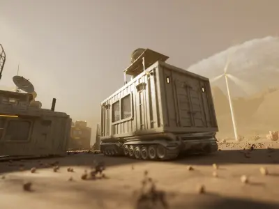 Modular Sci-Fi Container Pack Low-poly 3D model