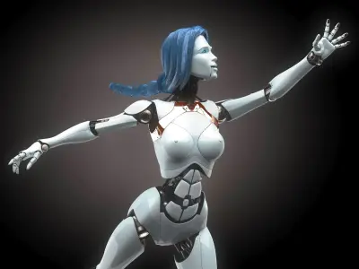 Robotic Woman Cyborg realistic 3D model