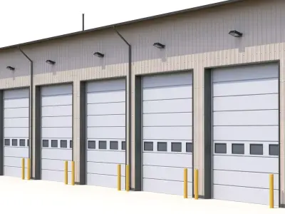 2 Industrial Buildings PBR 3D Model Pack