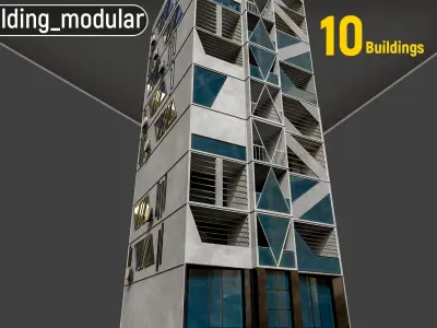 AC Building modular UE Low-poly 3D model