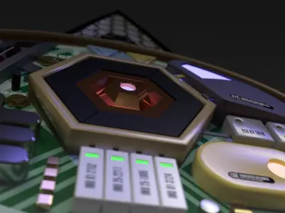 Star Trek TNG Combadge 8654 - With Internals 3D model