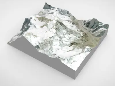 Mountain landscape Makalu Himalayas Nepal 3D model
