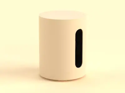 Wireless Subwoofer Light Brown Low-poly 3D model