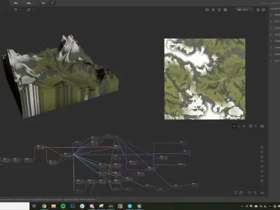 Gaea - Summer Alps Mountains 3D model