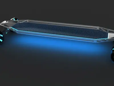 Skateboard futuristic with lights 3D model