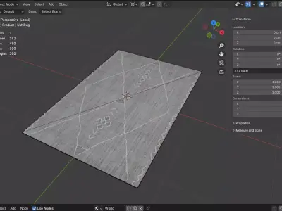  Organic Abstract Cow-Hide Inspired Graphic Area Rug - Ushi Rug Low-poly 3D model