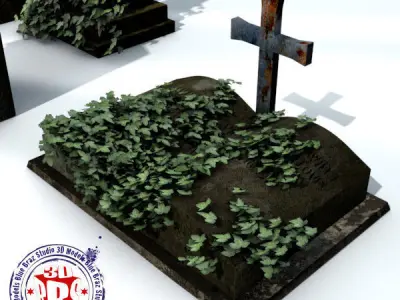 gravestone set of gravestones 3D model