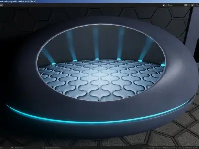 Sci-Fi Stylized Isometric Bedroom 3D model