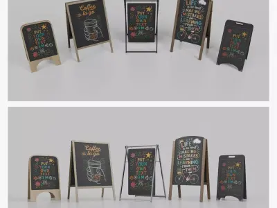 Customizable Contemporary Retail and Boutique Signs 3D Model Pack