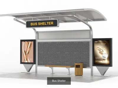 Bus Shelter Collection 3D Model Pack