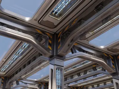 Sci-Fi Warehouse - Hall 3D model