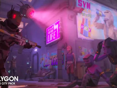 POLYGON - Sci-Fi City Pack Low-poly 3D model