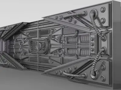METAL DOOR SCI-FI 3D model