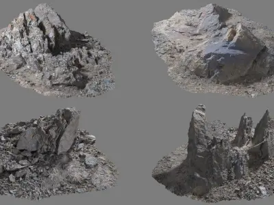 Assembly Ground Rock Collection 3D model