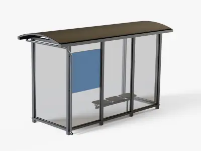 Bus Stop Low-poly 3D model