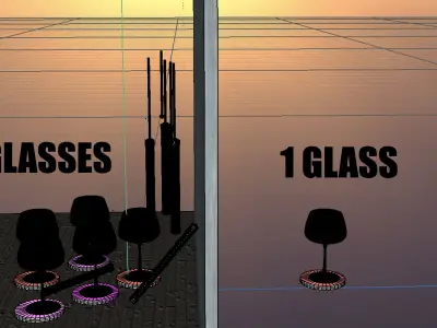 Wine Glassware Drink Set Cocktail 3D glass Montrachet  3D model