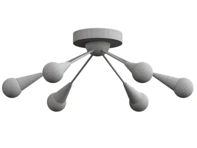  Andrea 6 Light Metal Semi Flush Mount 3D model