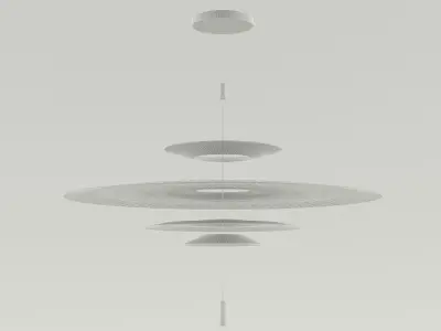 Chandelier pendant light with circular shape hanging from cei... 3D model