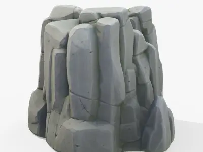 Stylized Rock Stone Cliff Low-poly 3D model