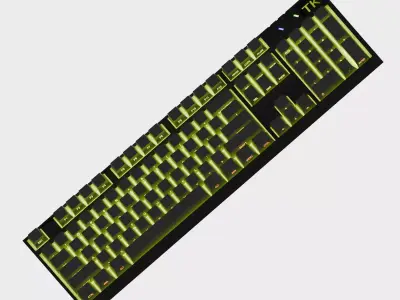 RGB Gaming Keyboard Low Poly 3D Print  Game Asset Low-poly 3D model