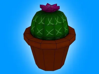 Ornamental Cactus  Free low-poly 3D model